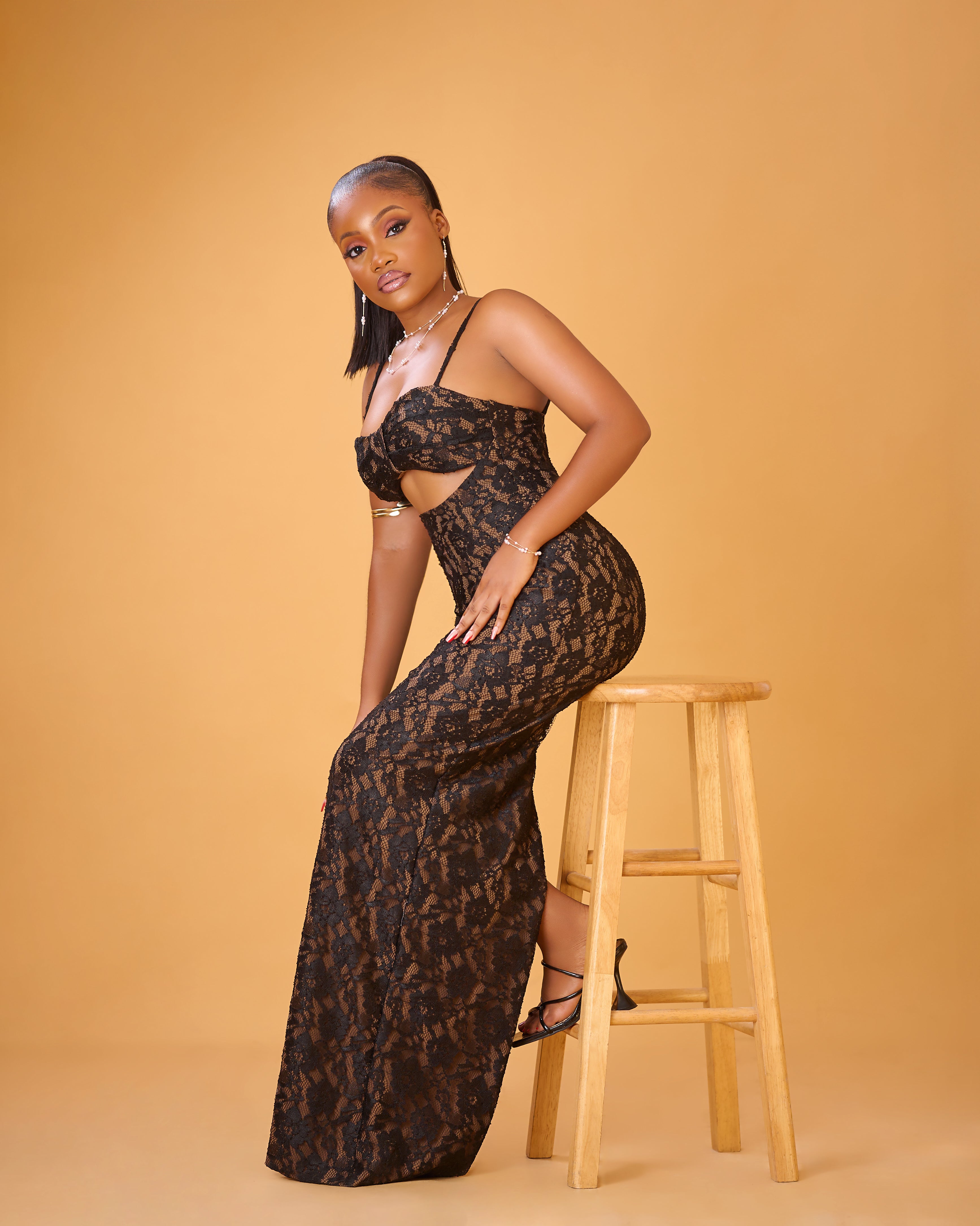 Noir Allure Lace Dress